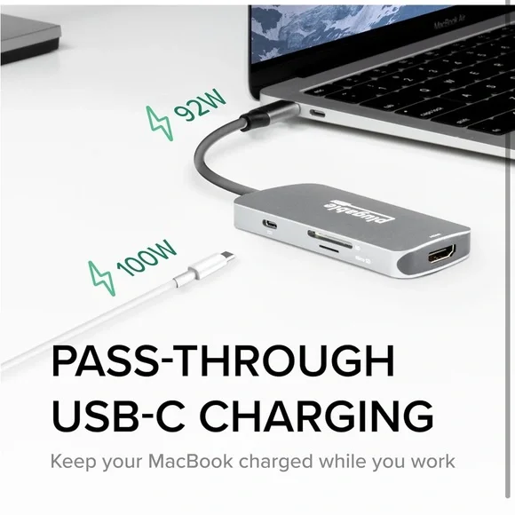 Plugable USB-C Hub 7-in-1, Driverless USB C Hub - Picture 5 of 9